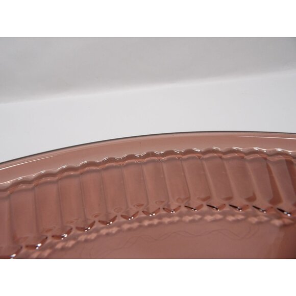Purple Brown Glass Scalloped Decorative Serving Platter Cake Dessert Sandwiches - Picture 6 of 10